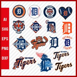Detroit Tigers Logo, Detroit Tigers Svg Logo, Detroit Tigers Layered Svg For Cricut, Detroit Svg Cut Files, Png Images