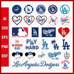 Los Angeles Dodgers Logo, LA Dodgers Svg Logo, LA Dodgers Svg Cut Files, LA Dodgers Layered Svg for Cricut, Png Images