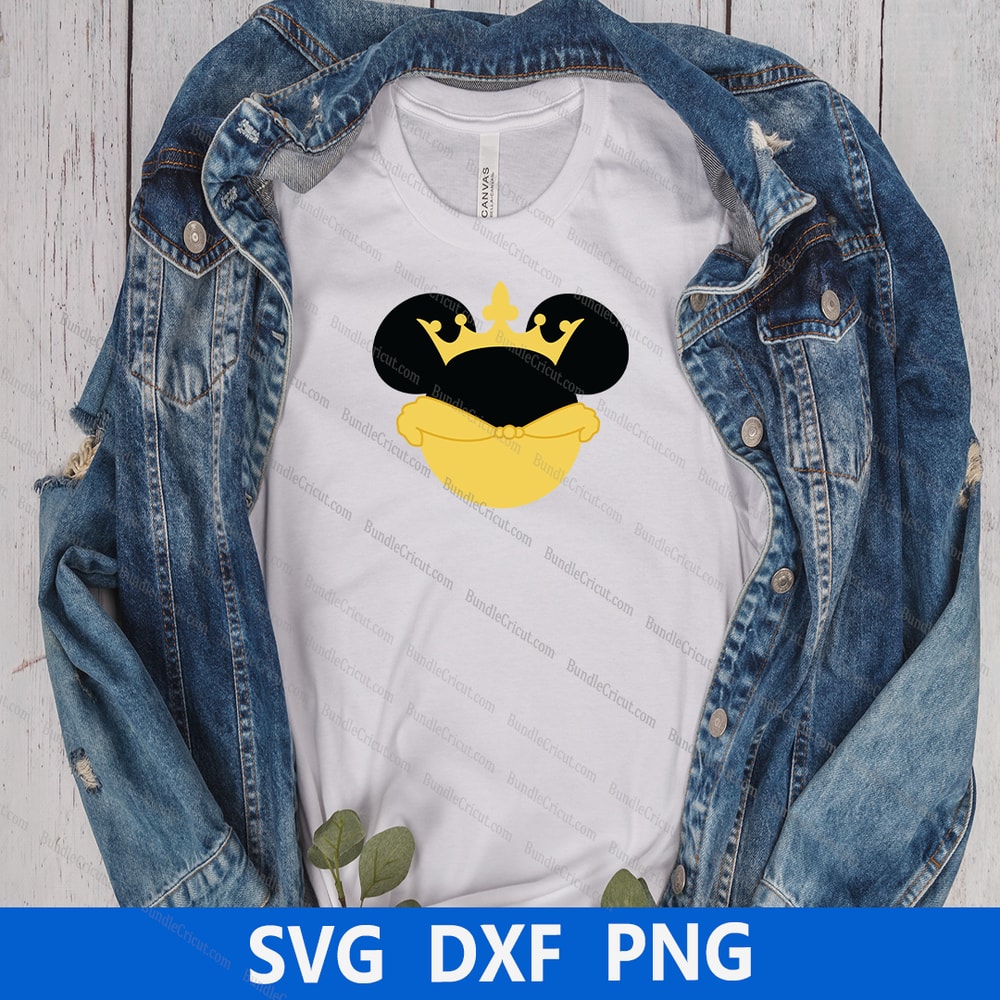 Princess, Belle, Minnie, Mouse, Head, Icon, Ears, Digital, Download, TShirt, Cut File, SVG, Iron on, Transfer.png