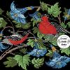 Vintage Cross Stitch Scheme Birds in flowers 