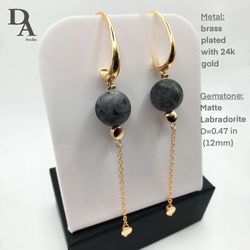 Elegant dangle earrings classy gold Labradorite earrings