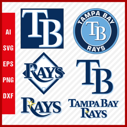 Tampa Bay Rays Logo Svg, Rays Svg Logo, TB Rays Svg Cut Files, Tampa Bay Rays Layered Svg for Cricut, Rays Png Logo