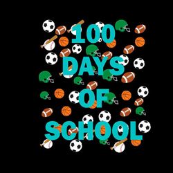 100 days of school sports 100th day boys svg cutting files