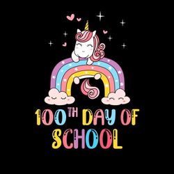 100 days of school rainbow unicorn svg graphic designs files
