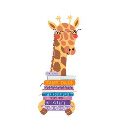 kids giraffe bookish svg files for cricut sublimation files