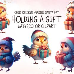 05 files chibi chicken wearing santa hat png merry christmas sublimation