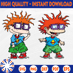chuckie finster rugrats svg, png, dxf, cricut, silhouette cut file, instant download