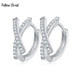 0.3ct real moissanite hoop earrings