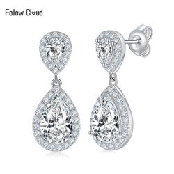 Moissanite Water Drop Stud Earrings for Women Sparkling Diamond Luxury Quality Jewelry