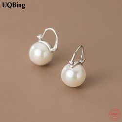 New Luxury Elegant Simulated Round Pearl Clip Earrings