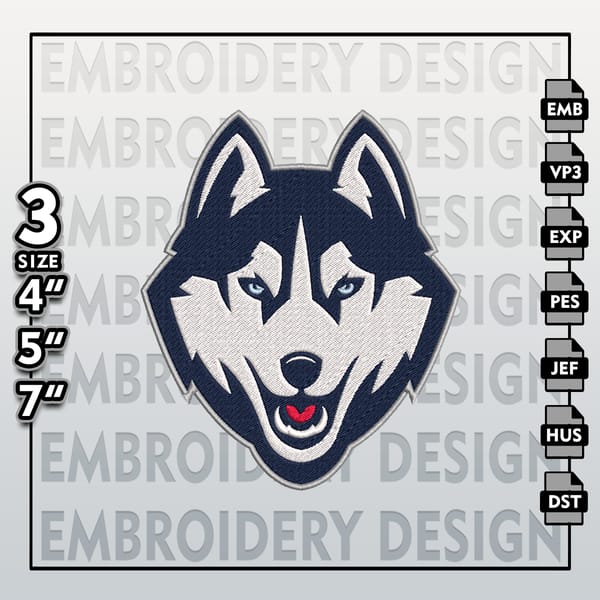 UConn Huskies Embroidery Files, NCAA Logo Embroidery Designs - Inspire ...