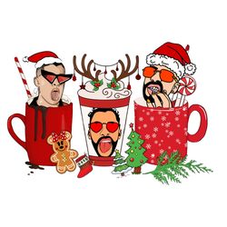 bad bunny funny christmas coffee png, bad bunny coffee png