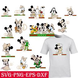 mickey mouse baby gucci bundle svg, gucci svg, gucci bundle svg, disney gucci svg, gucci  logo svg files