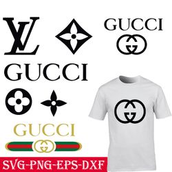Gucci Logo Bundle Svg, Gucci Svg, Gucci Logo Svg, Louis Vuitton Svg, Lv Logo Svg silhouette svg files