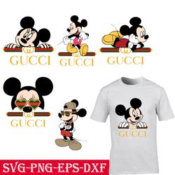 mickey gucci logo svg, gucci logo svg, gucci svg, gucci disney svg silhouette svg files