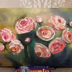 pink roses candy flower bouquet kitchen decor 11*16 inch flower art