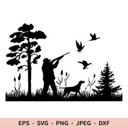 Duck Hunting Svg Hunter Dxf File for Cricut Hunting Forest Png