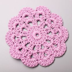 Set of 4 or 6 Crochet Coasters in multicolored Crochet round coasters Small coasrers