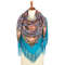 turquoise pavlovo posad merino wool shawl wrap size 125x125 cm 2025-11