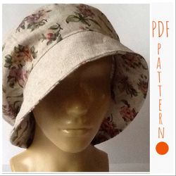 Slouche summer hat Pattern Sewing PDF pattern bucket hatpruntable pattern