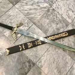 CUSTOM Hand Forged Stainless Steel the skyward link.s Master sword with scabbard- Costume Armor