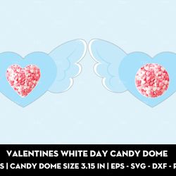 valentines white day candy dome
