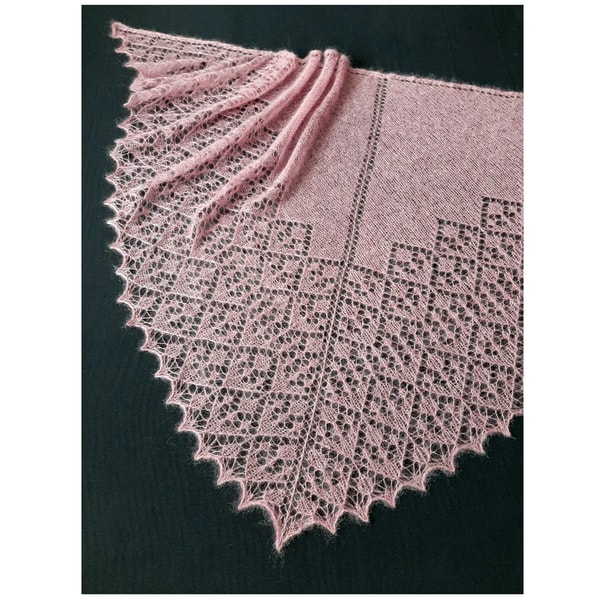 Lace Triangular Shawl Easy Knitting Pattern for Beginners | Inspire Uplift