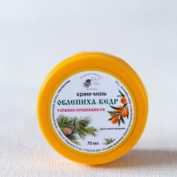 Cream Ointment For Hands And Face Sea "Buckthorn-Cedar" Is A Natural Product From The Siberian Taiga 70 Ml / 2.37 Oz
