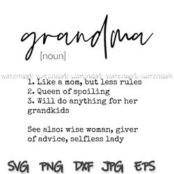 grandma svg, png, digital file, digital download, cut file, sublimation design, mothers day, grandma definition svg, png