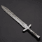 Custom Handmade Damascus Steel Double Edges Viking Sword, Hunting Swor.png