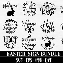 easter round door sign svg bundle, easter sign svg bundle