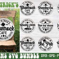 st patrick's day round signs svg bundle