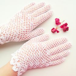 Wedding Lace Gloves Crochet Bridal Gloves Victorian Lace Gloves for Mother of Bride Women's Summer Gloves Gift for Her