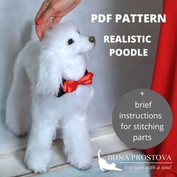Pattern Dog | Realistic sewing toy pattern | Poodle | Stuffed Animals | Pattern with brief instruction for stitching.