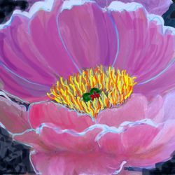 Pink peony oil painting/ Digital download print