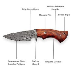 "Carbon-steel-Knife" Hunting-knife-with sheath, fixed-blade-Camping-knife, Bowie-knife, Handmade-Knives, Gifts-For-Me"n