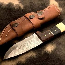 "Carbon-steel-Knife" Hunting-knife-with sheath, fixed-blade-Camping-knife, Bowie-knife, Handmade-Knives, Gifts-For-Me"n