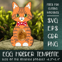 Ginger Tabby Cat | Easter Egg Holder Template