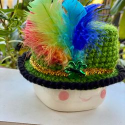 marshmallow mug hat crochet st patrick day (mug not included)