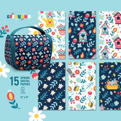 spring patterns,  floral digital paper, floral seamless pattern, spring digital paper, flower paper