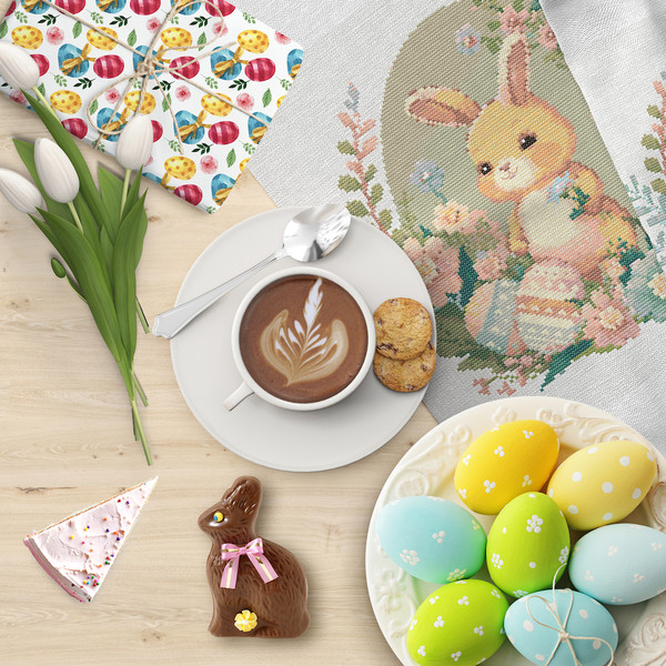 7 Baby Spring Easter bunny cross stitch digital printable A4 PDF pattern for home decor and gift.jpg