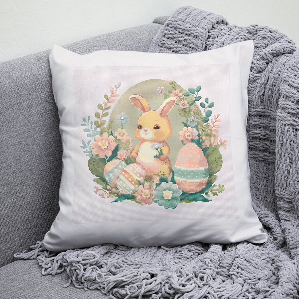 8 Baby Spring Easter bunny cross stitch digital printable A4 PDF pattern for home decor and gift.jpg