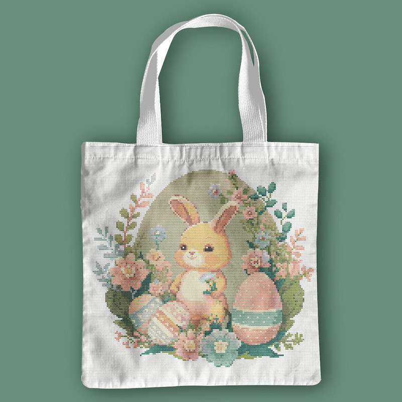 13 Baby Spring Easter bunny cross stitch digital printable A4 PDF pattern for home decor and gift.jpg