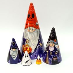 Large Halloween Gnomes Holiday Decor Gnome Figurine Nordic Gnome Nesting Dolls Halloween decor Halloween Witch Ghost