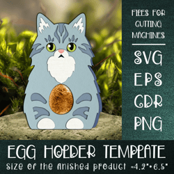 Norwegian Forest Cat | Easter Egg Holder Template