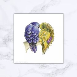parakeets cross stitch birds cross stitch pattern pdf instant download family cross stitch