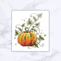 pumpkin cross stitch orange cross stitch pattern pdf instant download vegetables cross stitch modern cross stitch