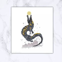 stolen the sun cross stitch crocodile cross stitch pattern pdf instant download animals cross stitch