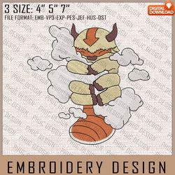 appa embroidery files, avatar, anime inspired embroidery design, machine embroidery design