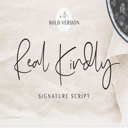 real kindly – signature script trending fonts - digital font